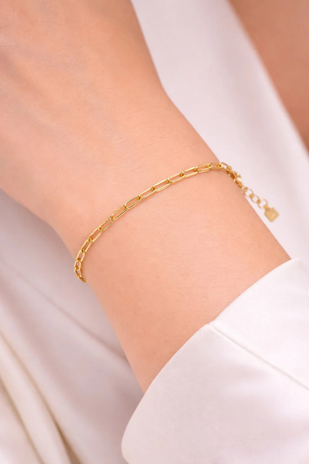 Gold Plated Paperclip Chain Bracelet