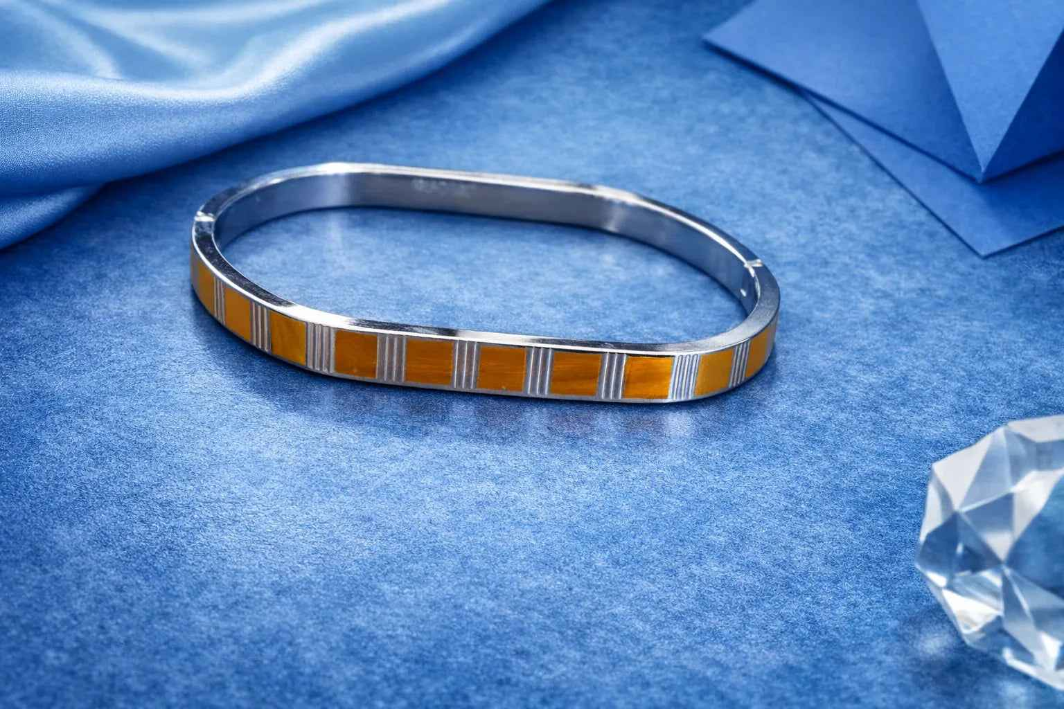 Men Golden Grid kada Bracelet