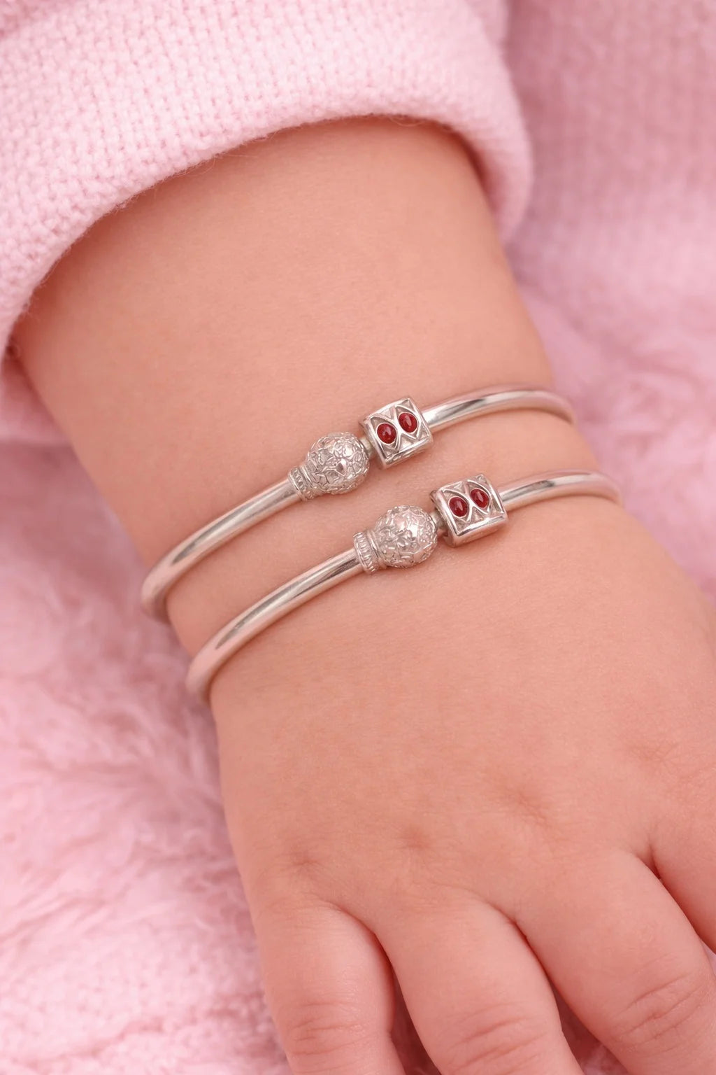 Open Cuff Kada with Gemstone Detailing