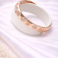 Rose Gold-Plated Textured women's Hoop bracelet
