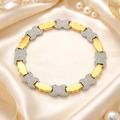 Men's dual tone geometric Bracelet