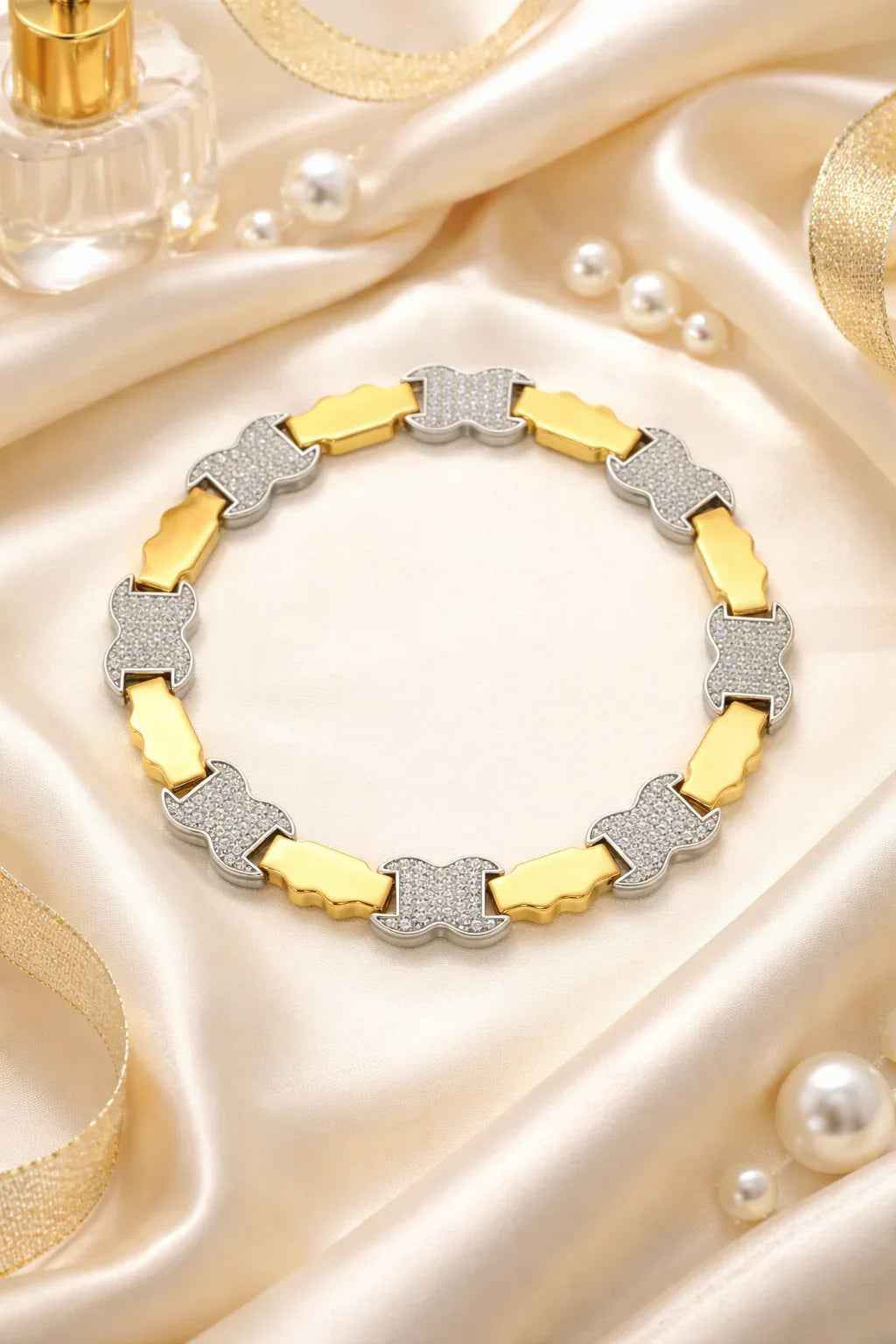 Men's dual tone geometric Bracelet
