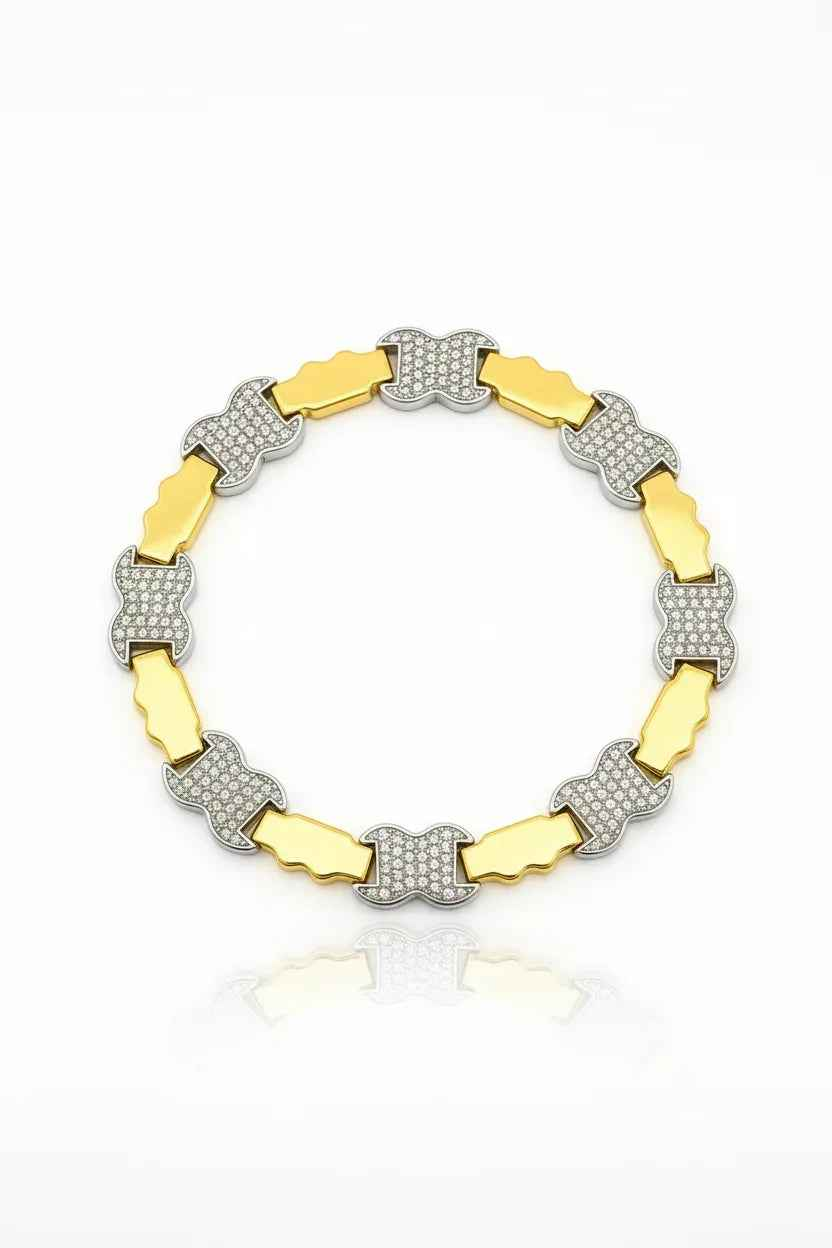 Men's dual tone geometric Bracelet