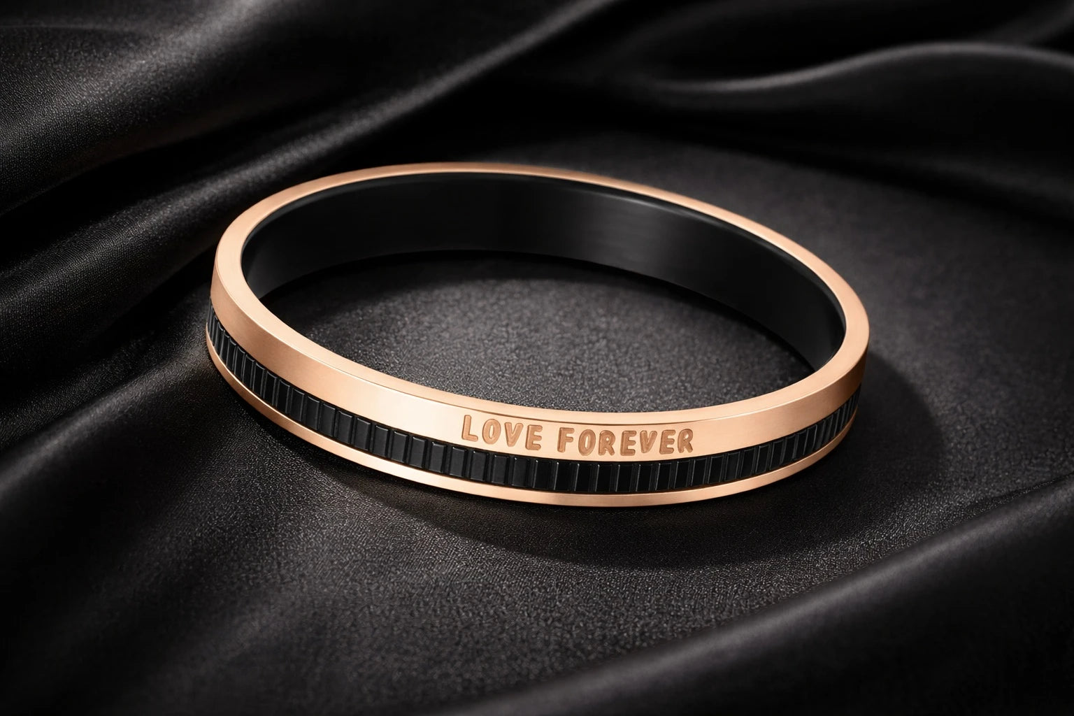 Rose Gold “Love Forever” Bangle Bracelet