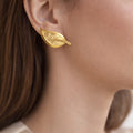 Textured Silver hanging earrings - Miora