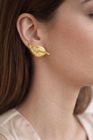 Textured Silver hanging earrings - Miora