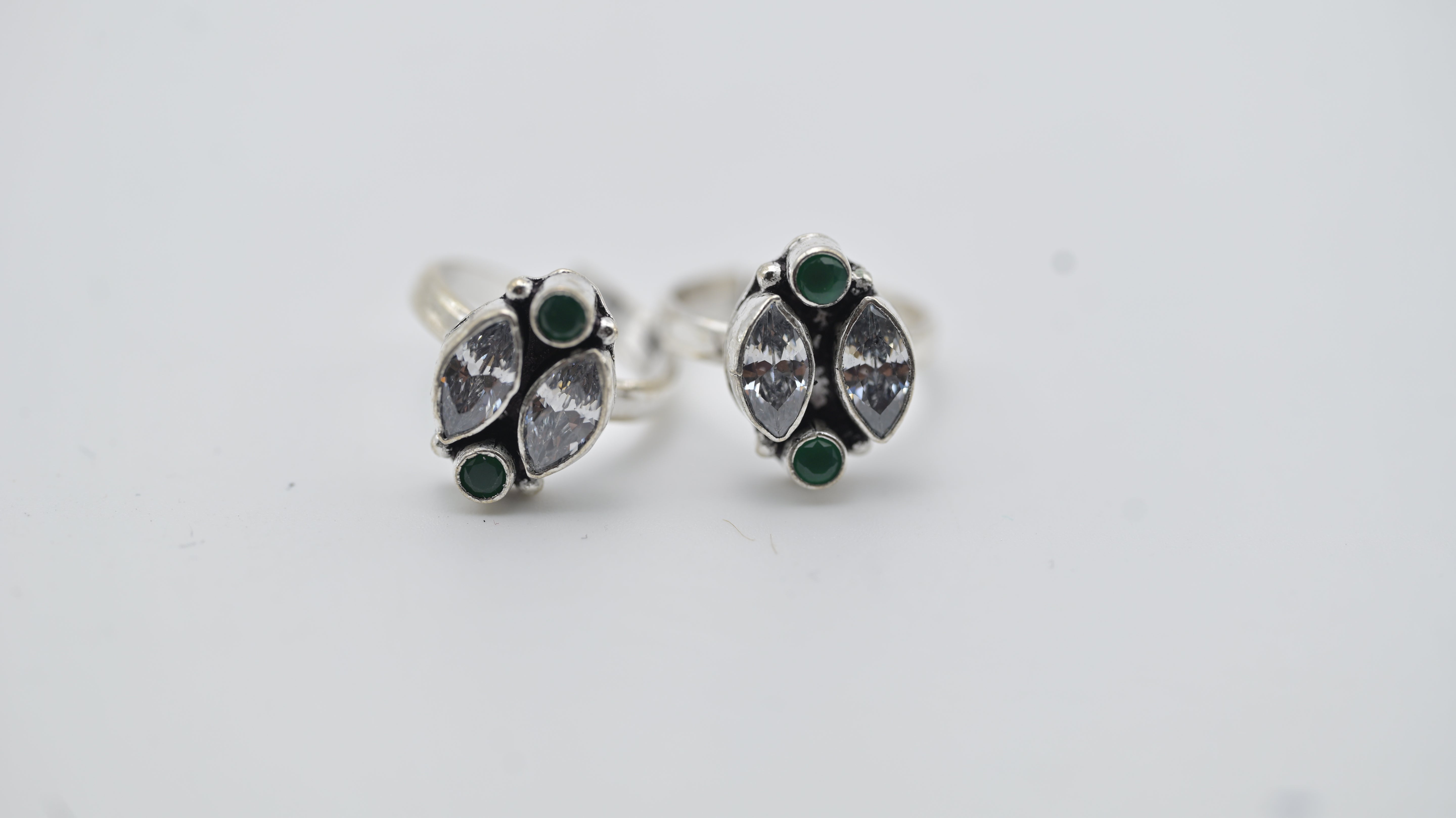 Dual Stone Adjustable Toe Rings