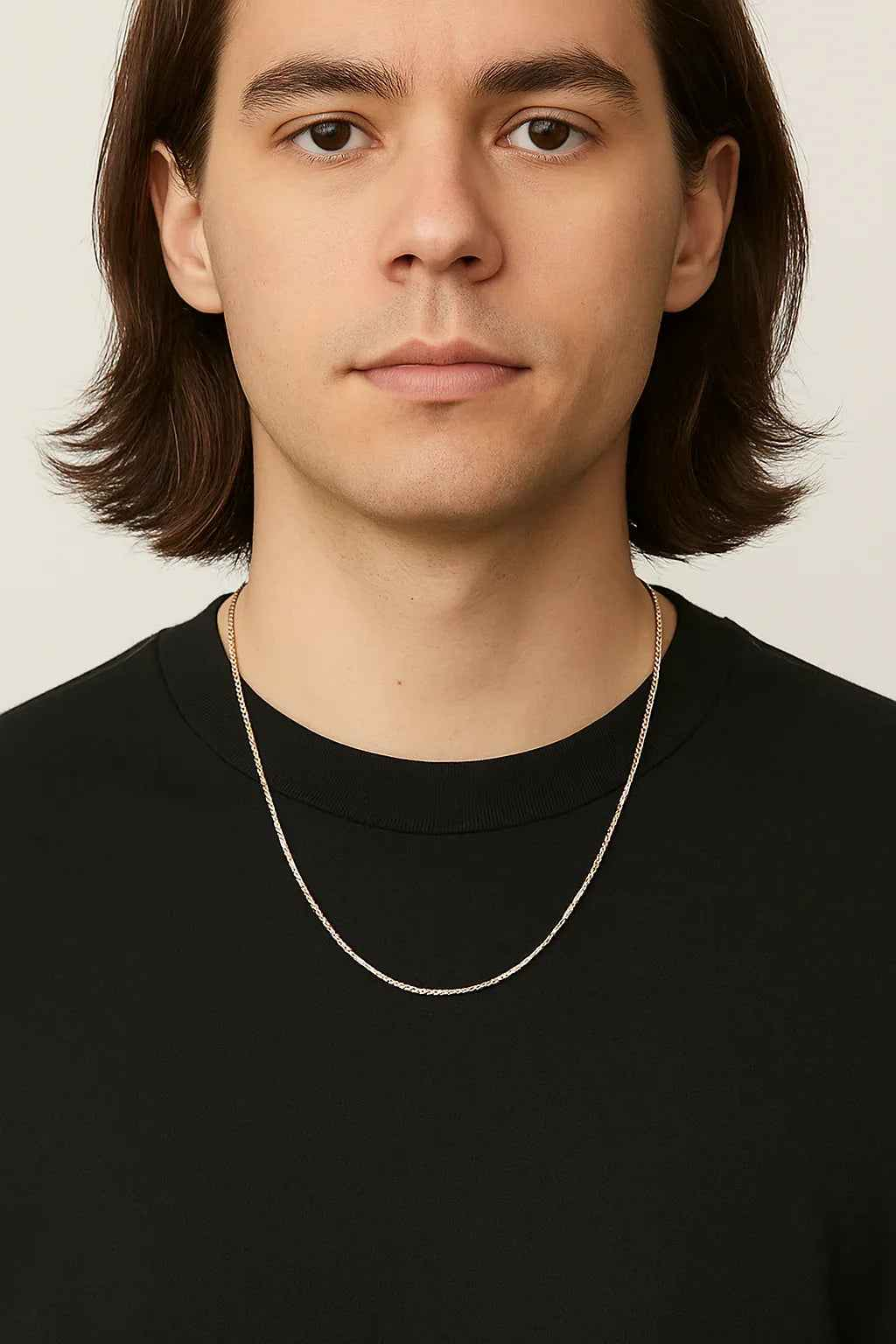 Tri-Tone Bead Chain Necklace