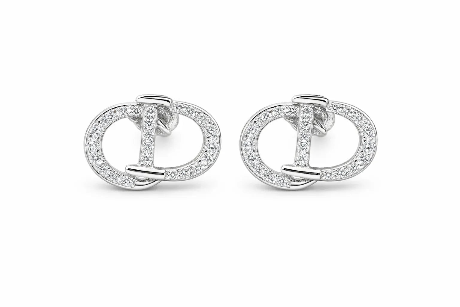 Brand Inspired D Zirconia Stud Earrings - Miora