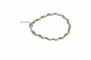 Dual-Tone Wave Chain Bracelet - Miora
